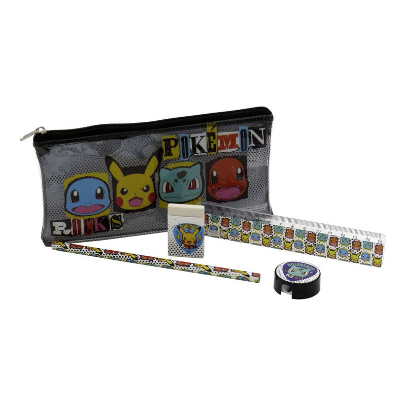 Pokémon Plastic Pencil Case With Stationeries - أدوات مدرسية